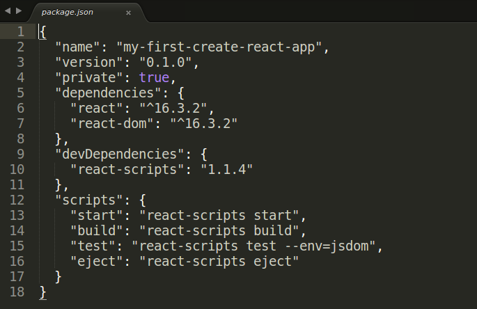 Create React App package-json